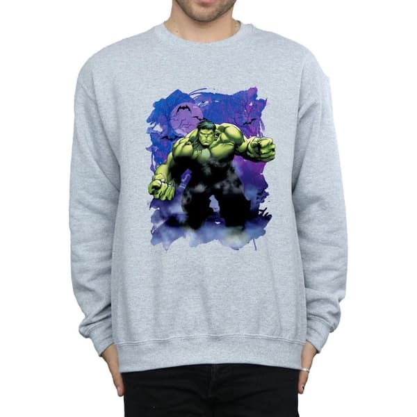 Marvel Mens Hulk Halloween Spooky Forest Sweatshirt