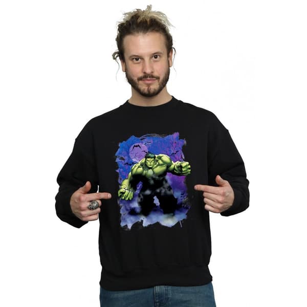 Marvel Mens Hulk Halloween Spooky Forest Sweatshirt