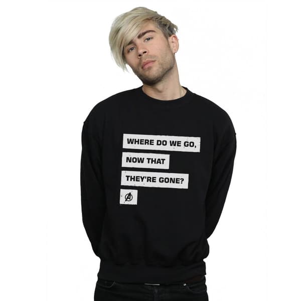 Marvel Mens Avengers Endgame Where Do We Go Sweatshirt