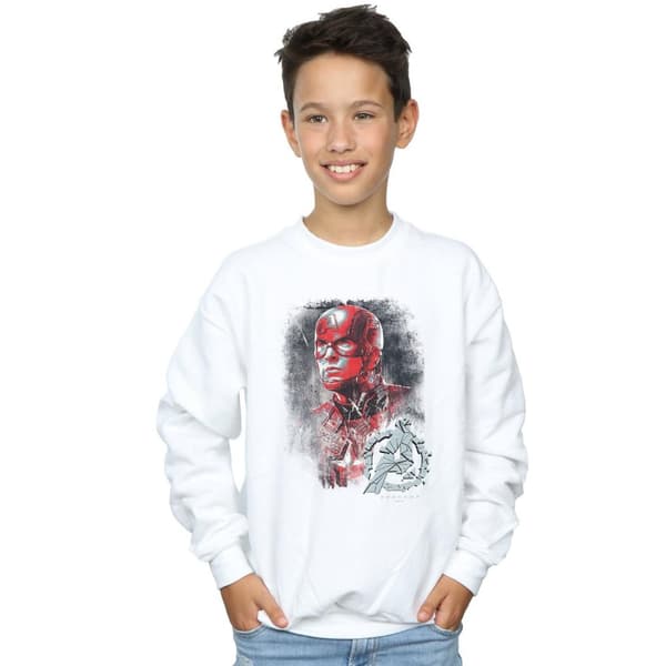 Marvel Pojkar Avengers Endgame Captain America Sweatshirt med borstad yta