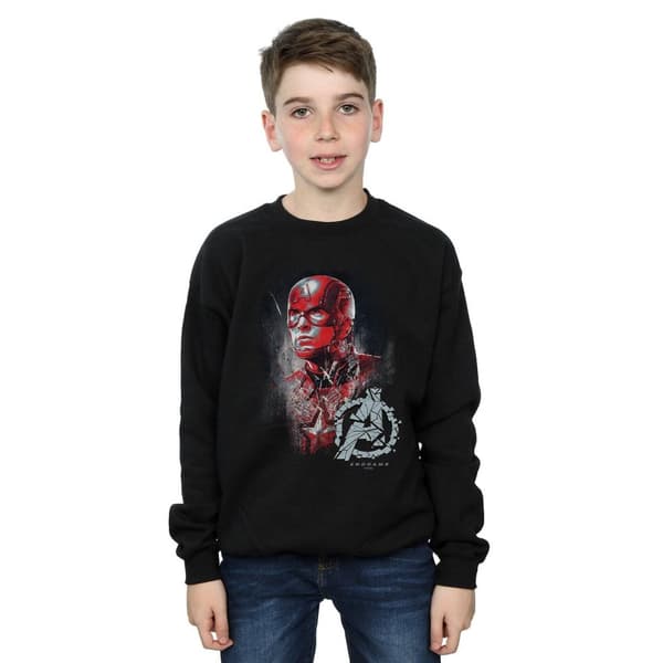 Marvel Pojkar Avengers Endgame Captain America Sweatshirt med borstad yta