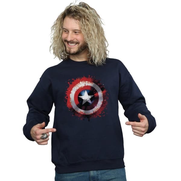 Marvel Mens Avengers Captain America Art Shield Sweatshirt
