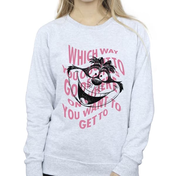Disney Dam/Tjej Alice I Underlandet Chesire Katt Sweatshirt