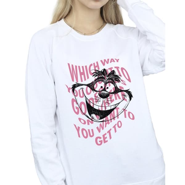 Disney Dam/Tjej Alice I Underlandet Chesire Katt Sweatshirt