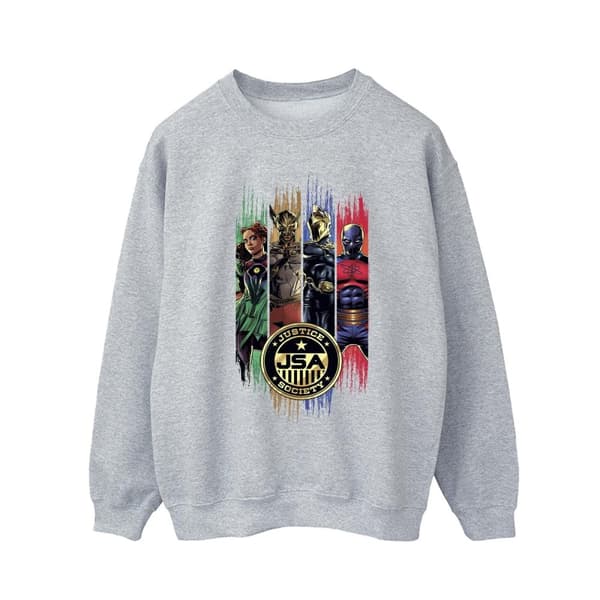 DC Comics Svart Adam JSA-tröja med guldmärke