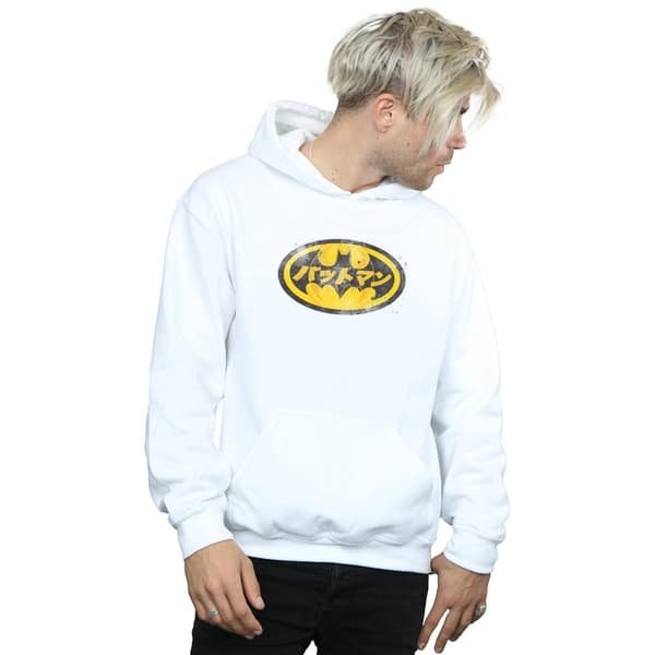 DC Comics Herr Batman Japansk Logo Gul Huvtröja