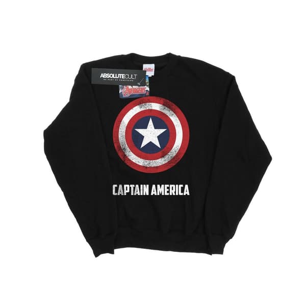 Marvel Sweatshirt med sköldtext från Captain America för herrar