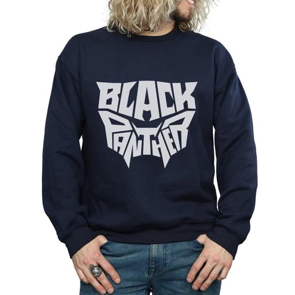 Marvel Mens Black Panther Worded Emblem Sweatshirt