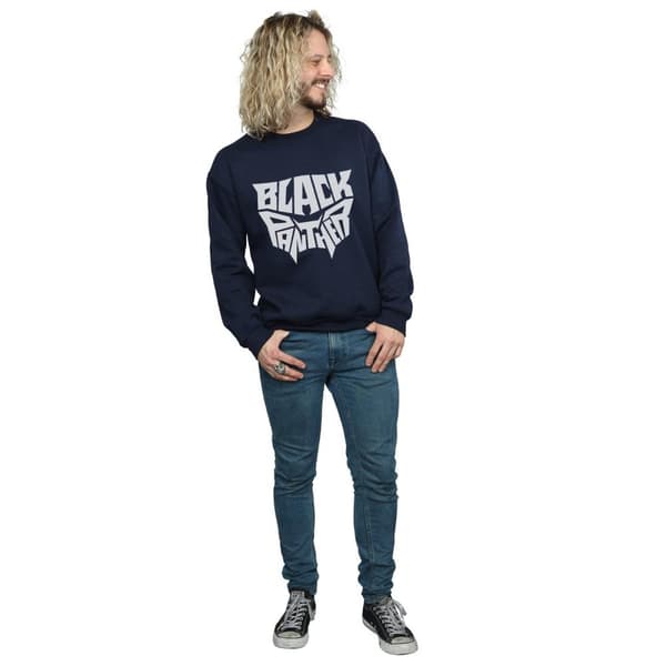 Marvel Mens Black Panther Worded Emblem Sweatshirt