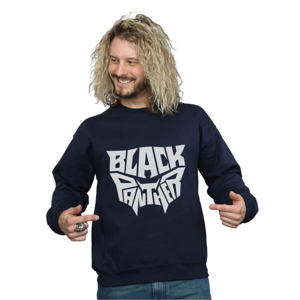 Marvel Mens Black Panther Worded Emblem Sweatshirt