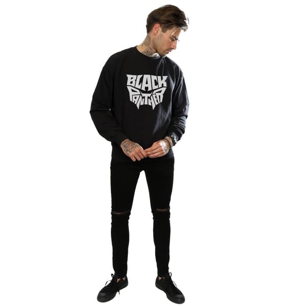 Marvel Mens Black Panther Worded Emblem Sweatshirt