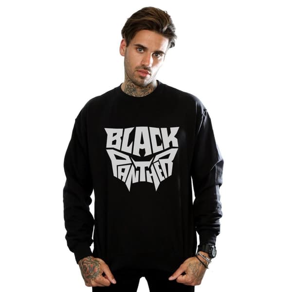 Marvel Mens Black Panther Worded Emblem Sweatshirt