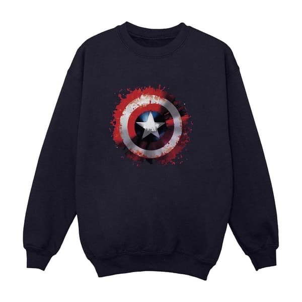 Marvel Pojkar Avengers Captain America Art Shield Sweatshirt Navy Blue 12-13 Years