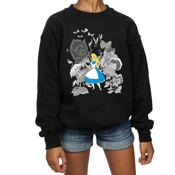 Disney Sweatshirt med blommor från Alice i underlandet