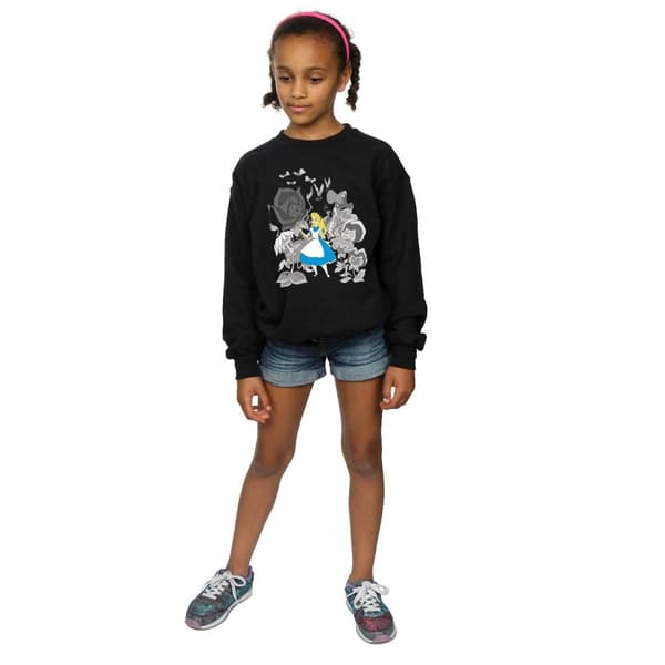 Disney Sweatshirt med blommor från Alice i underlandet