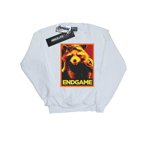 Marvel Avengers Endgame Rocket Poster-tröja för pojkar White 12-13 Years