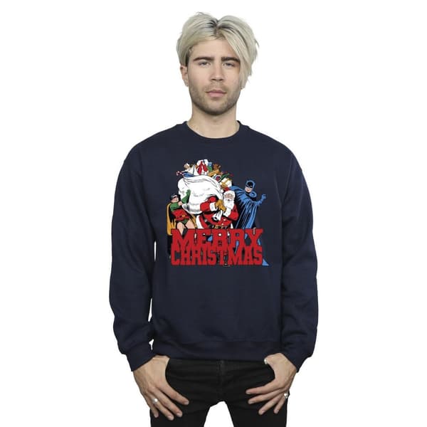 DC Comics Mens Batman Merry Christmas Comic Sweatshirt