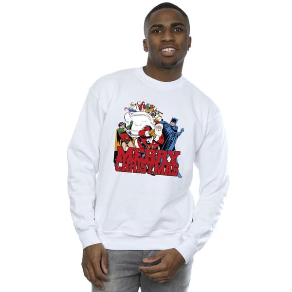 DC Comics Mens Batman Merry Christmas Comic Sweatshirt