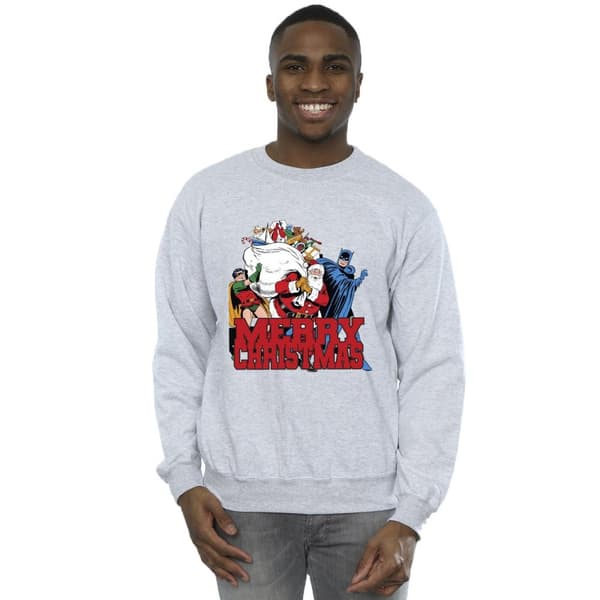 DC Comics Mens Batman Merry Christmas Comic Sweatshirt