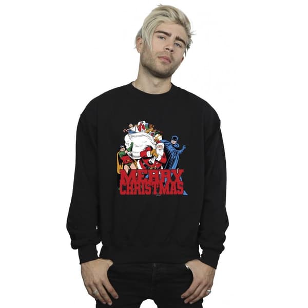 DC Comics Mens Batman Merry Christmas Comic Sweatshirt