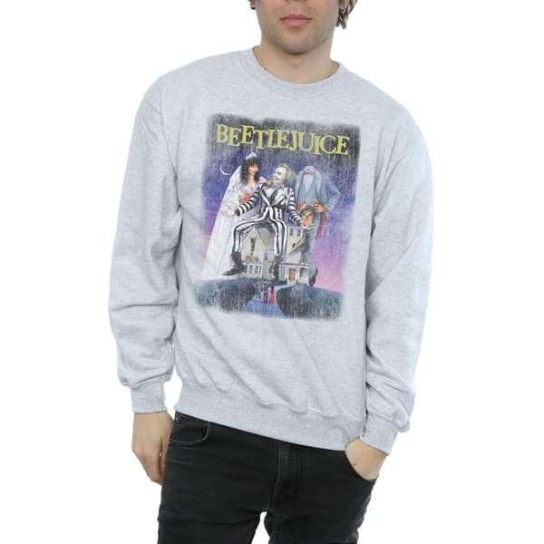 Beetlejuice Mens Distressed Poster Sweatshirt