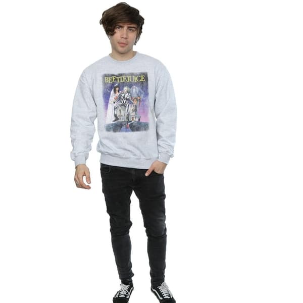 Beetlejuice Mens Distressed Poster Sweatshirt