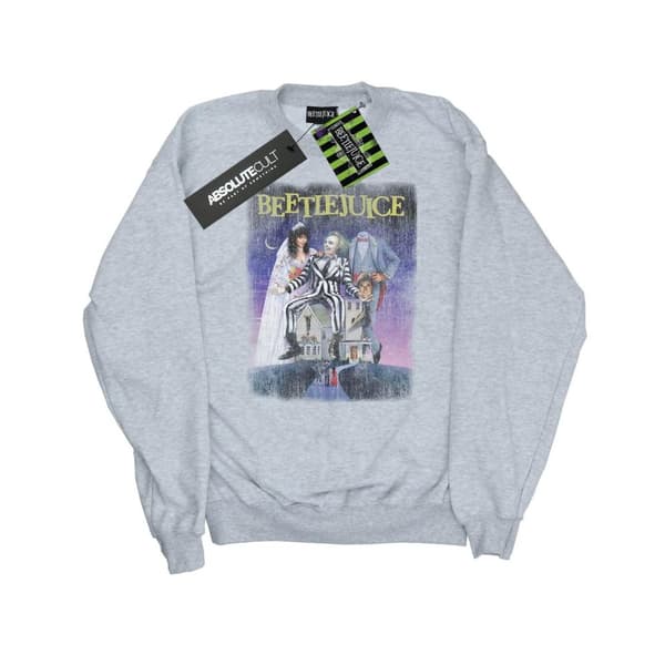 Beetlejuice Mens Distressed Poster Sweatshirt Sports Grey M