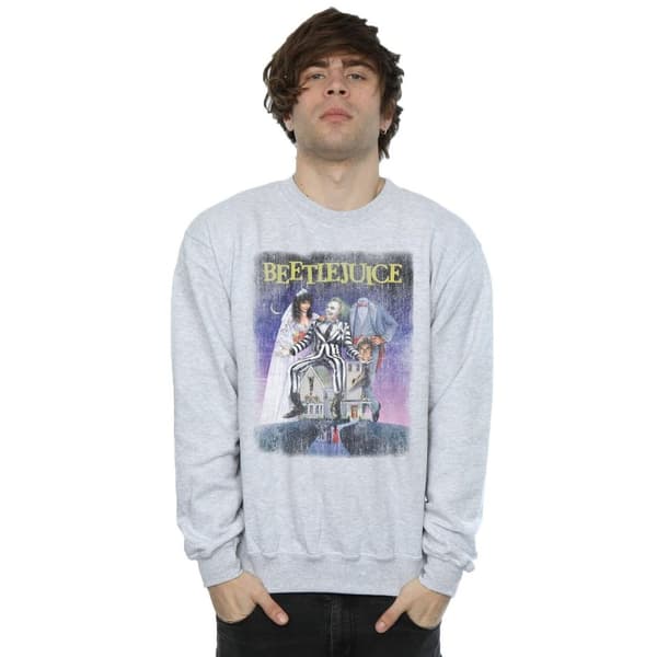 Beetlejuice Mens Distressed Poster Sweatshirt