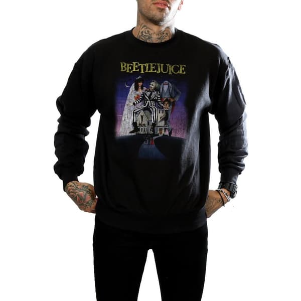 Beetlejuice Mens Distressed Poster Sweatshirt
