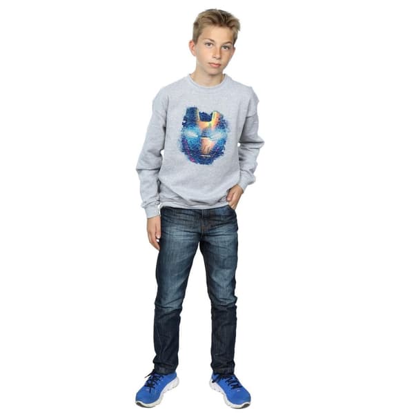 Marvel Boys Iron Man Distressed Head Sweatshirt