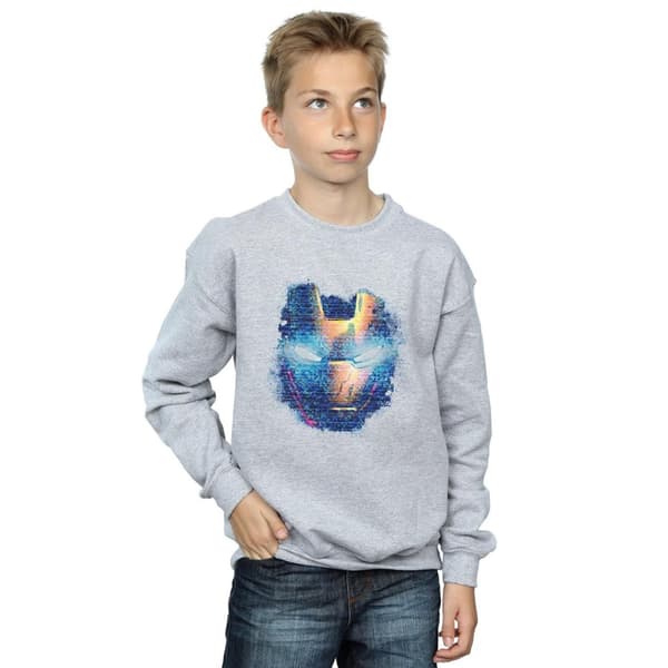 Marvel Boys Iron Man Distressed Head Sweatshirt