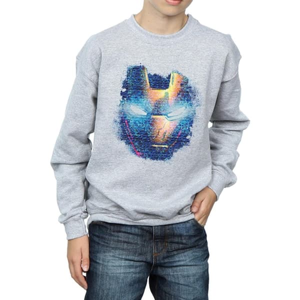 Marvel Boys Iron Man Distressed Head Sweatshirt