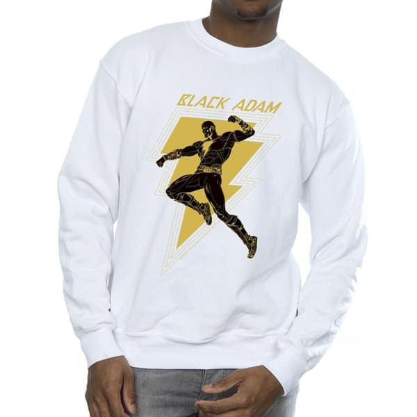 DC Comics Mens Black Adam Golden Bolt Chest Sweatshirt