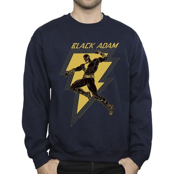 DC Comics Svart Adam Golden Bolt brösttröja för herrar