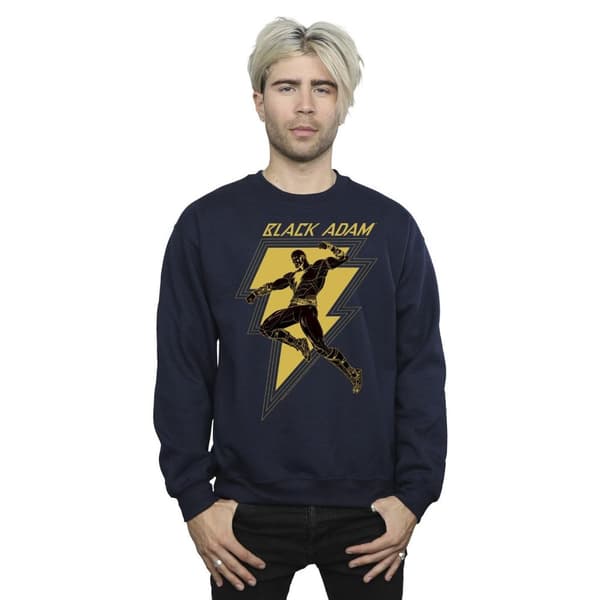 DC Comics Svart Adam Golden Bolt brösttröja för herrar