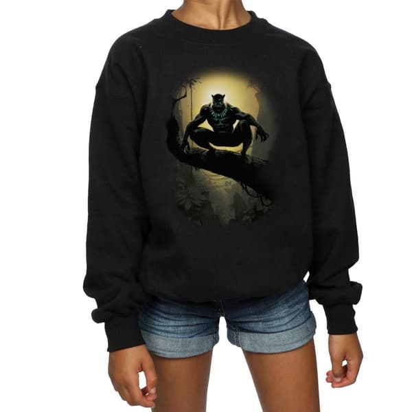 Marvel Girls Black Panther Crouching Sweatshirt