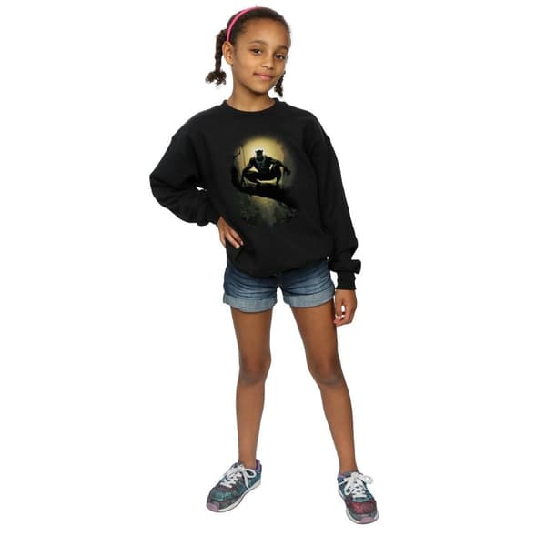 Marvel Girls Black Panther Crouching Sweatshirt