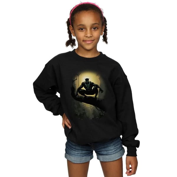 Marvel Girls Black Panther Crouching Sweatshirt