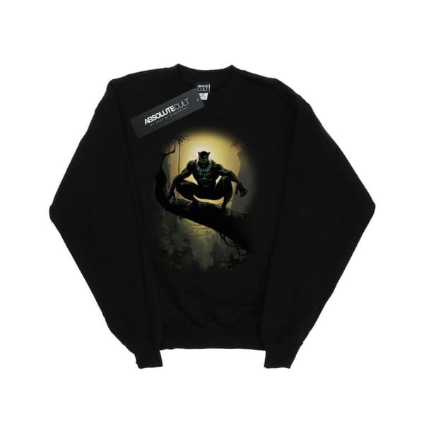 Marvel Girls Black Panther Crouching Sweatshirt Black 7-8 Years