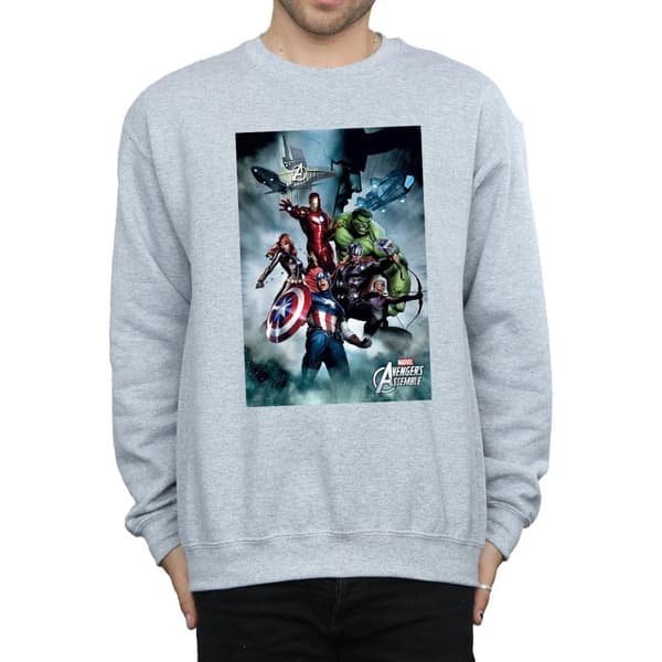 Marvel Mens Avengers Assemble Team Montage Sweatshirt