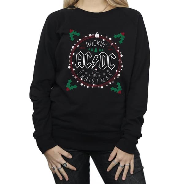 AC/DC Sweatshirt med julcirkel för kvinnor/damer