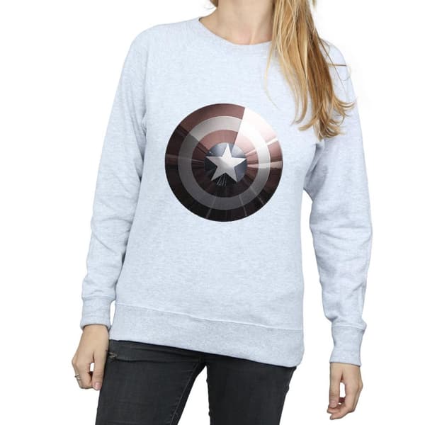 Marvel Womens/Ladies Captain America Shield Shiny Sweatshirt