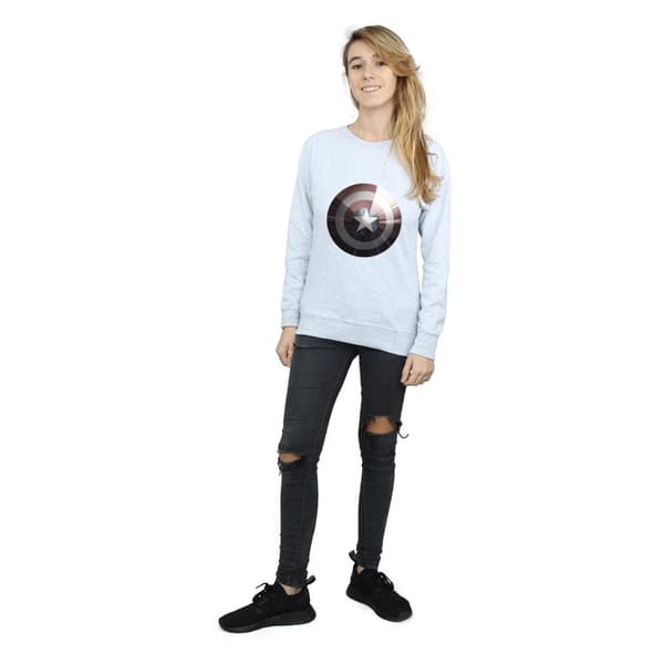 Marvel Womens/Ladies Captain America Shield Shiny Sweatshirt