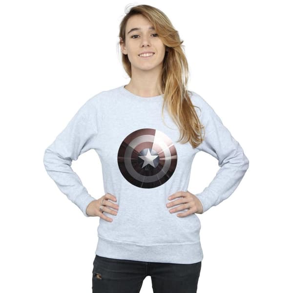 Marvel Womens/Ladies Captain America Shield Shiny Sweatshirt