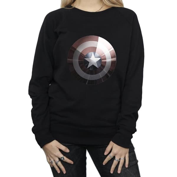 Marvel Womens/Ladies Captain America Shield Shiny Sweatshirt