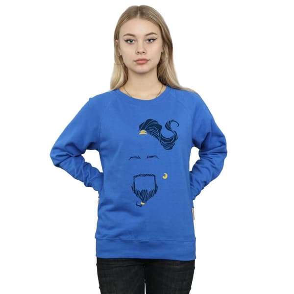 Disney Dam/Tjej Aladdin Movie Genie Blue Face Sweatshirt