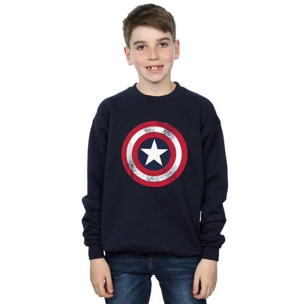 Marvel Boys Captain America Distressed Shield Sweatshirt