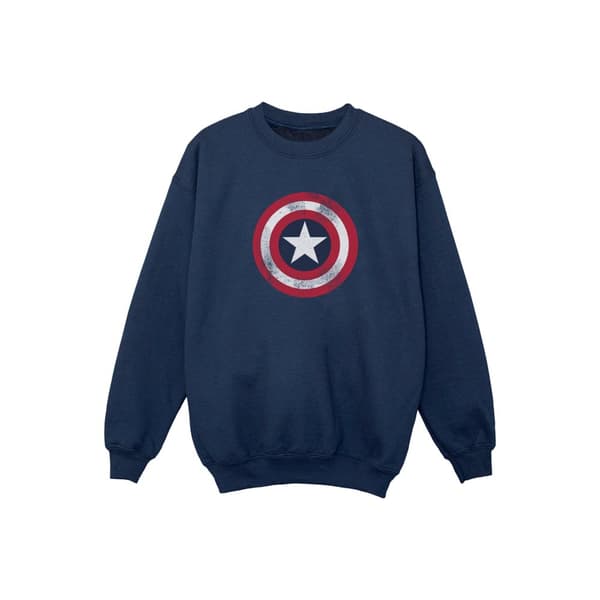 Marvel Boys Captain America Distressed Shield Sweatshirt
