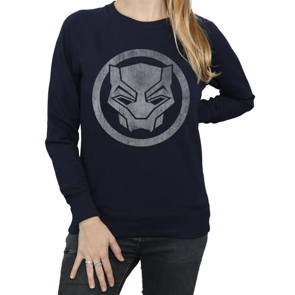 Marvel Dam/Tjej - Black Panther - Sweatshirt med distressed ikon