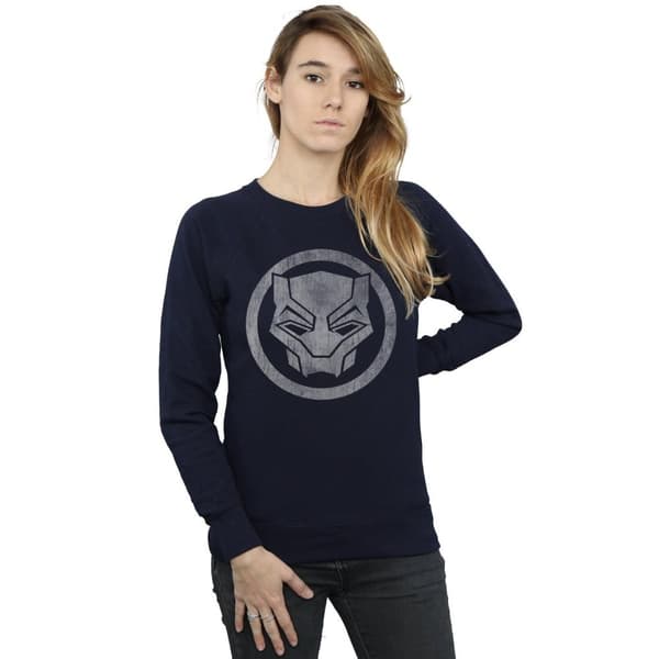 Marvel Dam/Tjej - Black Panther - Sweatshirt med distressed ikon